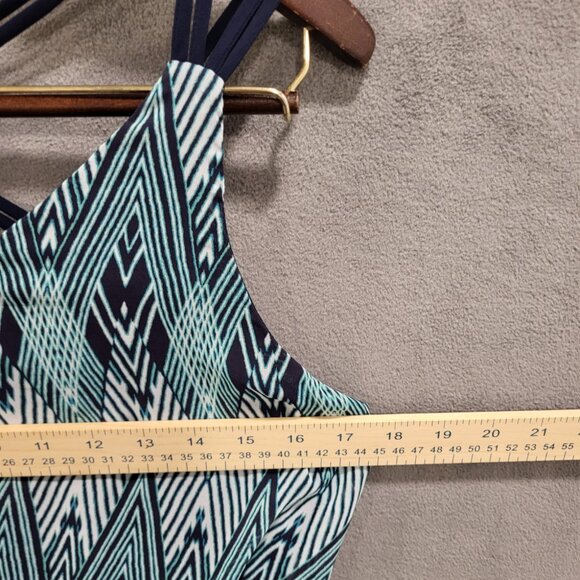 A. Byer Sleeveless Midi Dress Womens Size Large Geometric Flowy‎ Sheer Lined - Picture 6 of 6